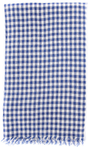 Luigi Borrelli Blue Linen Scarf