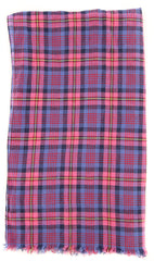 Luigi Borrelli Pink Plaid Long Scarf - 76" x 27" - (LBSS12184)