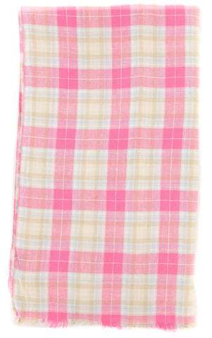 Luigi Borrelli Pink Linen Scarf