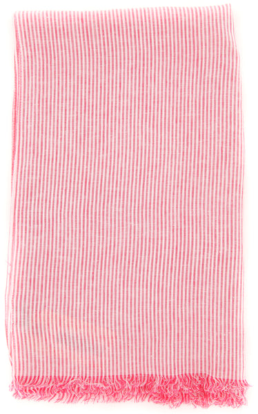 Luigi Borrelli Pink Striped Long Scarf - 58" x 27" - (LBSS12142)