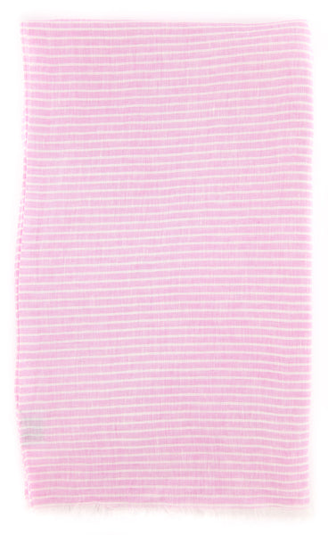 Luigi Borrelli Pink Striped Long Scarf - 58" x 27" - (LBSS12215)