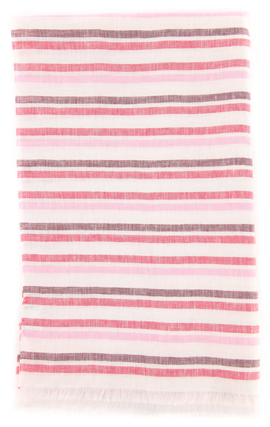 Luigi Borrelli Pink Striped Long Scarf - 27" x 70" - (LBSS1288)