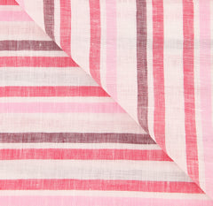 Luigi Borrelli Pink Striped Long Scarf - 27" x 70" - (LBSS1288)
