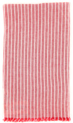 Luigi Borrelli Red Striped Long Scarf - 58" x 27" - (LBSS12166)