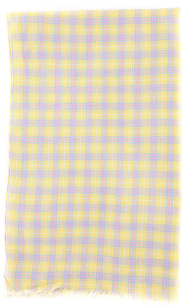 Luigi Borrelli Yellow Plaid Long Scarf - 76" x 27" - (LBSS1272)