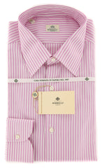 Luigi Borrelli Pink Striped Shirt - Slim - 15.5/39 - (DR1962PAOLO)