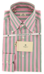 Luigi Borrelli Pink Striped Shirt - Slim - 15/38 - (DR1969OVIDIO)