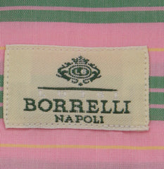Luigi Borrelli Pink Striped Shirt - Slim - 15/38 - (DR1969OVIDIO)