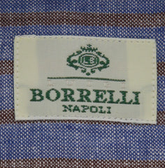 Borrelli Blue Striped Shirt - Extra Slim - 17/43 - (EV128LIVIO)