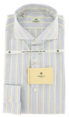 Borrelli Light Blue Striped Shirt - Extra Slim - 15.75/40 - EV1583HILL