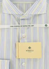 Borrelli Light Blue Striped Shirt - Extra Slim - 15.75/40 - EV1583HILL