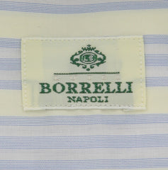 Borrelli Light Blue Striped Shirt - Extra Slim - 17/43 - (EV1583HILL)