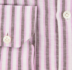 Luigi Borrelli Pink Striped Shirt - Extra Slim - 15/38 - (EV175RALPH)