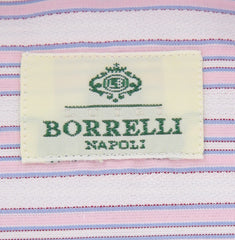 Luigi Borrelli Pink Striped Shirt - Extra Slim - 15.75/40 - (EV1814RIO)