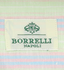 Luigi Borrelli Green Striped Shirt - Extra Slim - 17/43 - (EV252LIVIO)