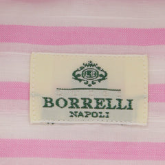 Luigi Borrelli Pink Striped Shirt - Extra Slim - 15.5/39 - (EV442RALPH)
