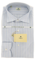Borrelli Light Blue Striped Shirt - Extra Slim - 16.5/42 - EV4847GIANNI