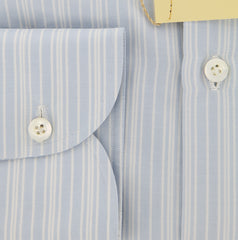 Borrelli Light Blue Striped Shirt - Extra Slim - 16.5/42 - EV4847GIANNI