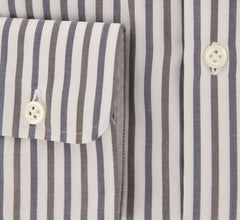Borrelli Brown Striped Shirt - Extra Slim - 15.5/39 - (EV64760HILL)