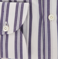 Borrelli Purple Striped Shirt - Extra Slim - 16.5/42 - (EV65180GIANNI)