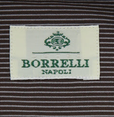 Luigi Borrelli Brown Striped Shirt - Extra Slim - 16/41 - (EV662NUNZIO)