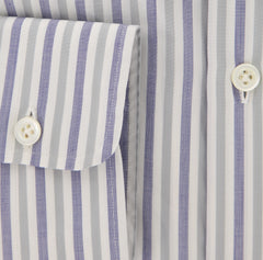 Borrelli Light Blue Striped Shirt - Extra Slim - 17/43 - (EV69030HILL)