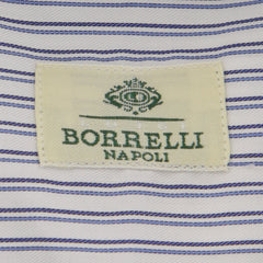 Borrelli Blue Striped Shirt - Extra Slim - 15.5/39 - (EVS07371GINO)