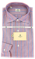 Borrelli Blue Striped Shirt - Extra Slim - 15.75/40 - (EVTS4301GIANNI)