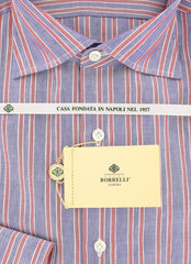 Borrelli Blue Striped Shirt - Extra Slim - 15.75/40 - (EVTS4301GIANNI)