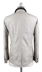 Luciano Barbera Beige Solid Jacket - Size M (US) / 50 (EU) - (11106834040)