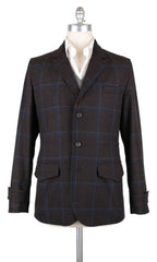 Luciano Barbera Brown Wool Plaid Jacket -  40/50 - (1110740005415)