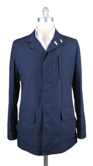 Luciano Barbera Navy Blue Wool Blend Raincoat - 40/50 - (LU11117587)