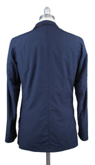 Luciano Barbera Navy Blue Wool Blend Raincoat - (LU11117587) - Parent