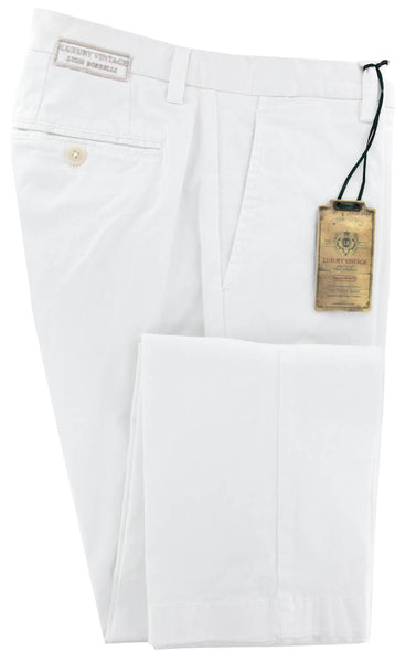 Luigi Borrelli White Pants - Extra Slim - 40/56 - 10SLIMCERNP012BIANCO