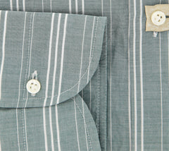 Borrelli Green Striped Shirt - Extra Slim - 15.75/40 - (EV2085MASSIMO)