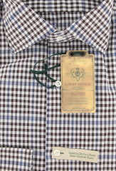 Luigi Borrelli Brown Check Shirt - Extra Slim - L/L - (EV21561RIO)