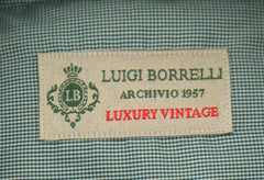Borrelli Green Fancy Shirt - Extra Slim - 15.75/40 - (EV915GIOSUE)