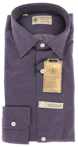 Luigi Borrelli Purple Fancy Shirt - Extra Slim - S/S - (MA49480MICHELE)