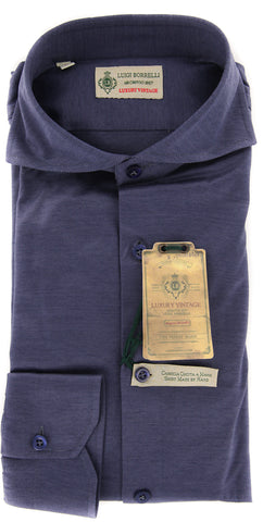 Luigi Borrelli Navy Blue Shirt - S US / S EU
