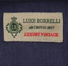 Borrelli Navy Blue Fancy Shirt - Extra Slim - S/S - (MA49770HILL)