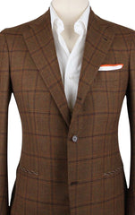 Orazio Luciano Brown Plaid Wool Sportcoat - 3 Button - 38/48