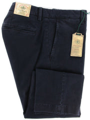 Luigi Borrelli Navy Blue Solid Pants - 40/56 - (10SLIMCERN/LDY/NAVY)