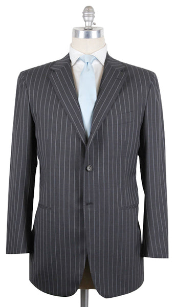 Kiton Gray Suit - Light Blue Striped - 44/54