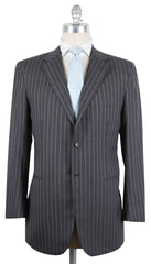 Kiton Gray Suit - Light Blue Striped - 44/54