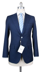 Orazio Luciano Navy Blue Wool Solid Suit -  46/56 - (2BOTTONIA9714)
