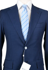 Orazio Luciano Navy Blue Wool Solid Suit -  46/56 - (2BOTTONIA9714)