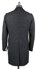 Orazio Luciano Gray Herringbone Coat - (3BTNCOAT8474) - Parent