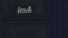 Orazio Luciano Navy Blue Wool Striped Suit -  46/56 - (FINTO3BOT74975)