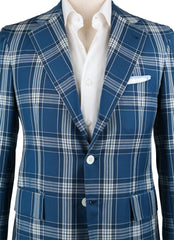 Orazio Luciano Blue Wool Plaid Sportcoat - (3BX4) - Parent