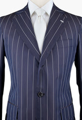 Orazio Luciano Navy Blue Silk Striped Suit - (OLBLUX9STR) - Parent